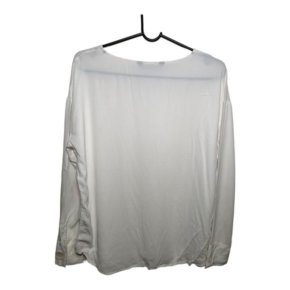 ZARA White Ladies Long Sleeve Round Neck Top Lightweight Blouse Size Small. - Picture 4 of 6